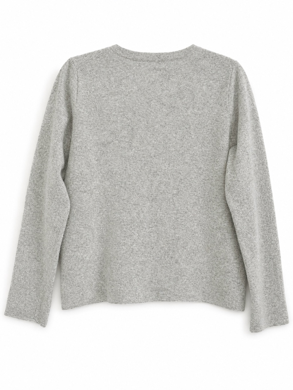 J. Crew Teddie Wool Timeless Acadamia Preppy Cropped Gray Sweater, Size Large - Picture 4 of 7